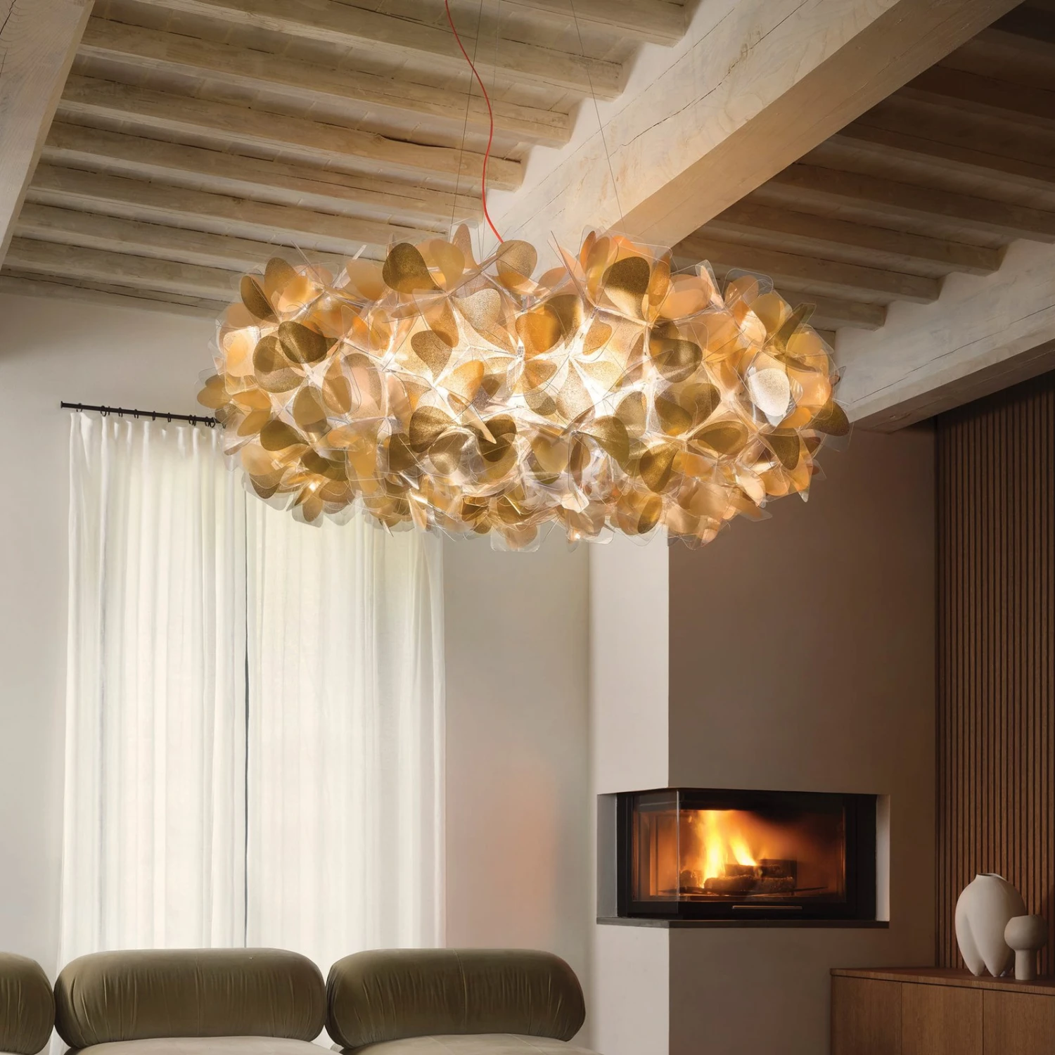 Slamp Clizia Mama Non Mama Pendel Ø78cm gold/rot Slamp Clizia Mama Non Mama Pendel Ø78cm Gold/rot -Slamp 10013417