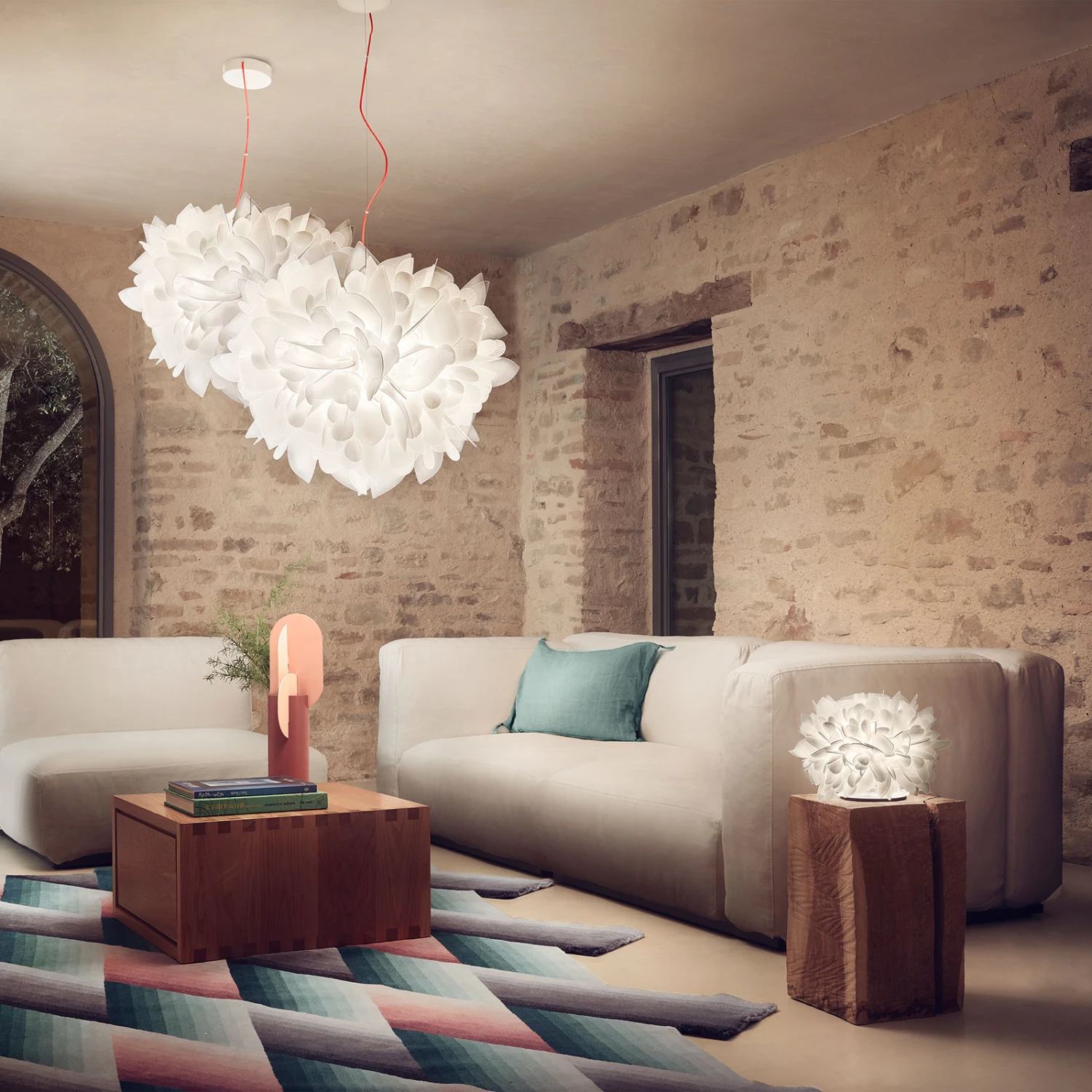 Slamp Veli Foliage Hängelampe weiß-rot Ø 55cm Slamp Veli Foliage Hängelampe Weiß-rot Ø 55cm -Slamp 8503431 4