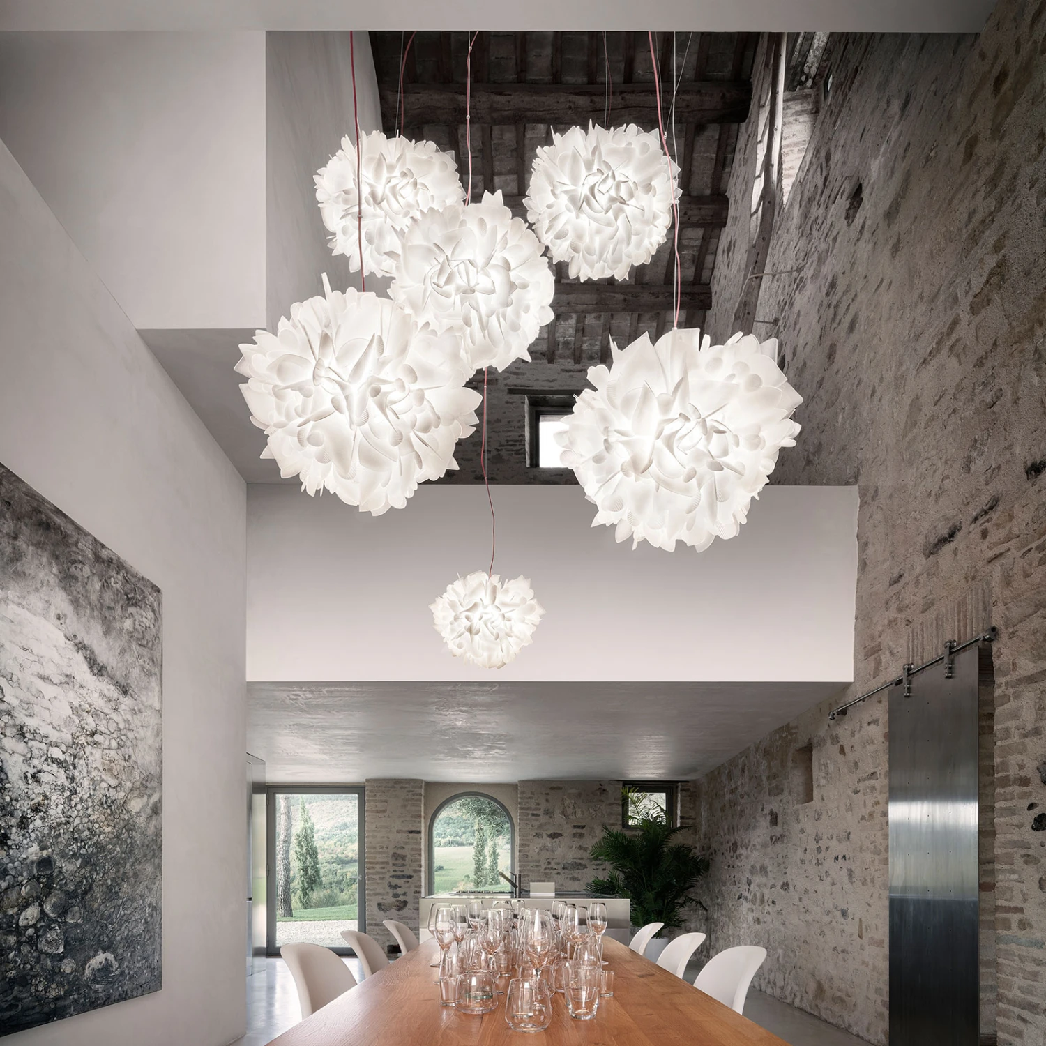 Slamp Veli Foliage Hängelampe weiß-rot Ø 55cm Slamp Veli Foliage Hängelampe Weiß-rot Ø 55cm -Slamp 8503431 6