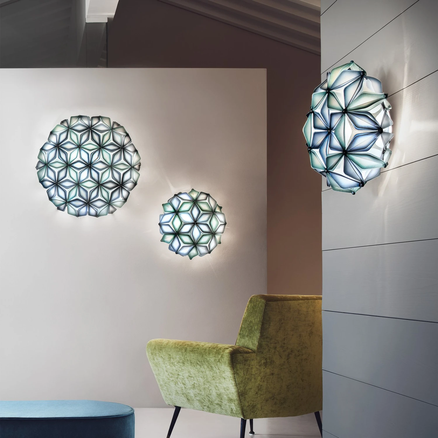 Slamp La Vie Mini Deckenleuchte, Breite 34cm, blau Slamp La Vie Mini Deckenleuchte, Breite 34cm, Blau -Slamp 8503485 1