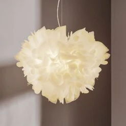 Slamp Veli Foliage Hängelampe Weiß-transp. Ø 55cm