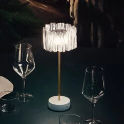 Slamp Accordéon Battery Tischlampe Prisma/weiß